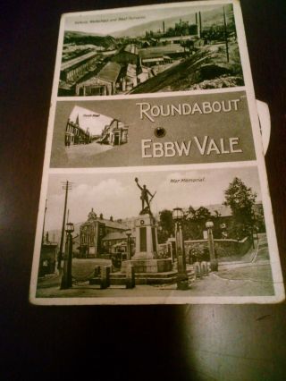 Old Novelty Postcard Roundabout Ebbw Vale