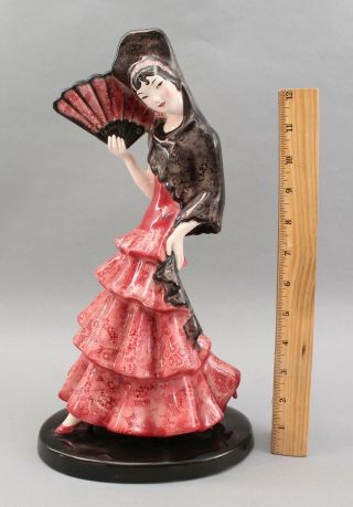 Antique Friedrich Goldscheider Austrian Lace Flamenco Dancer Ceramics Sculpture