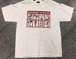 Rare 90s Xl Vintage Rage Against The Machine Rock Band T - Shirt By Giant Vtg Tee