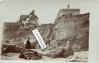 Pakefield - Cliff Wall Collapse 1905 - Old Real Photo Postcard View 3