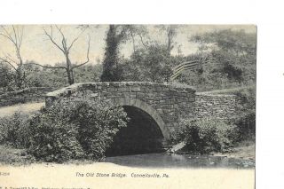 3 Connellsville Pa 2 Views Of Old Stone Bridge Color & Print Carnegie Library