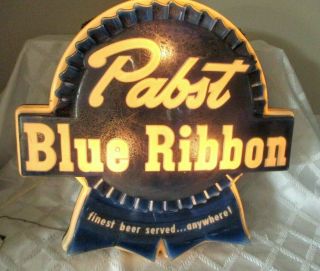 Vintage Pabst Blue Ribbon Beer - Lighted Bottle Cap Sign - 18 " - 1930 - 40 -