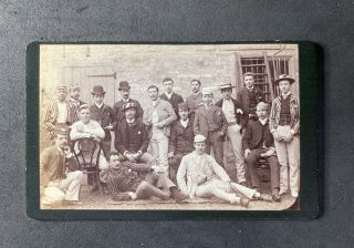 Victorian Carte De Visite Cdv: Rare Young Gents Striped Sport Jackets Cricket?