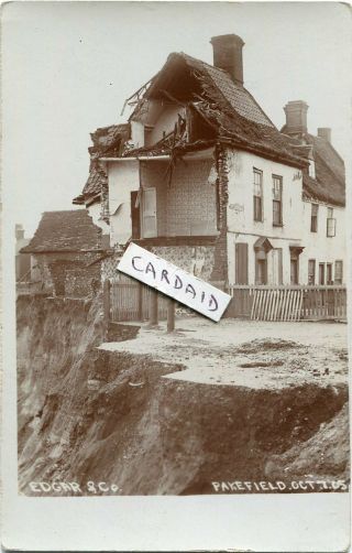Pakefield - Cliff Wall Collapse 1905 - Old Real Photo Postcard View 2
