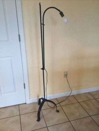 Vintage Mission Style Arts & Crafts Wrought Iron Floor Lamp Black