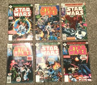Vintage 1977 Star Wars Reprint Comic Books 1 - 6 Most