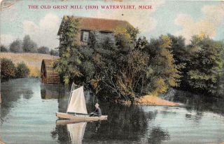 Watervilet Mi 1907 - 08 View Of The Old Grist Mill Vintage Michigan History Gem592