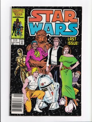 Star Wars 107 Last Issue Marvel Comics 1986 Vf/nm