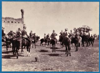 Large Vintage Photo India Army Uk British General East Secunderabad 1891 Dayal