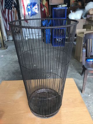 Rare Large 24” Steampunk Antique Massillon Wire Basket Co Industrial Wire Bask