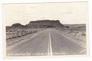 1940 Rppc Steamboat Rock Highway Grand Coulee Dam Old Postcard Washington Sawyer