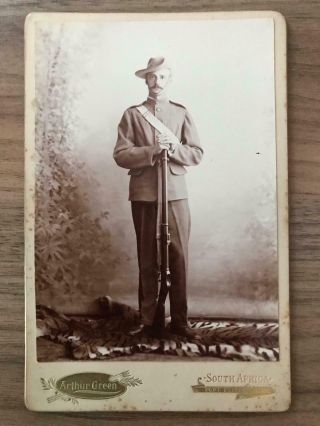1901 Cabinet Card Photograph Soldier Boer War Port Elizabeth South Africa