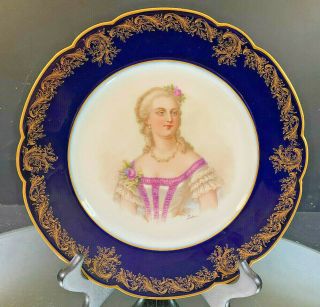 Sevres Portrait Plate - - Chateau De St.  Cloud - - Madame Du Barry - - Lovely - - No Issues
