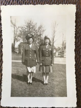1944 VTG WW2 WAC PHOTO Women’s Army Corp Big DRESSED UP AT Spring Airfield TX 2