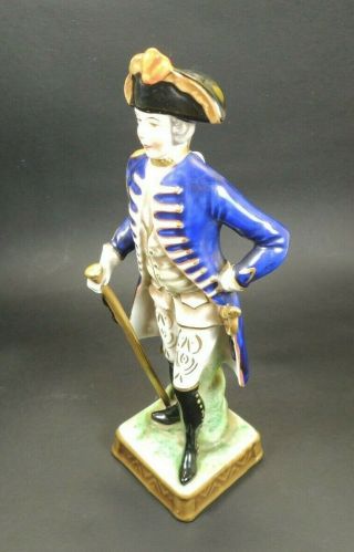 Vtg.  Dresden Porcelain Napoleonic French Soldier Figurine