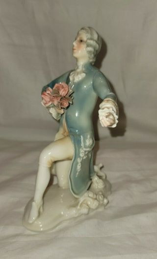 Antique Karl Ens Porcelain Figurine " Man On One Knee " Approximately 6.  5 " Tall