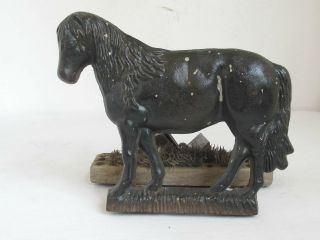 Antique Cast Iron Horse Boot Scraper With Brush