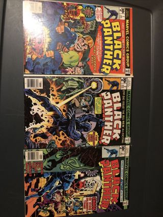 Black Panther 1,  2,  3 1976 Series.  Jack Kirby Books.  Key Issues.  Marvel Comic