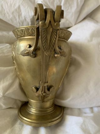Grand Tour Style Gilt Bronze Vase Urn Angel Gods Greco Roman Relief 3