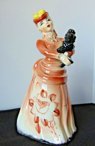 Vintage L&m Lipper & Mann Victorian Lady W/poodle Porcelain Figurine 7.  25 "