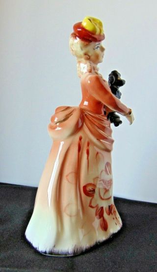 Vintage L&M Lipper & Mann Victorian Lady w/Poodle Porcelain Figurine 7.  25 
