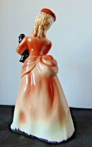 Vintage L&M Lipper & Mann Victorian Lady w/Poodle Porcelain Figurine 7.  25 
