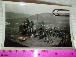 012 Ww2 Orig.  Photo German Soldiers Helmets Rifles 2.  5 X 4 Inch