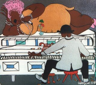 Vintage Louisiana Style Piano Baby Black Musicians Hambone Postcard