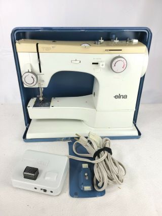 Vintage Elna Tsp 74c Heavy Duty Sewing Machine With Case