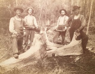 Antique Logging Occupational Photo Wabash Stripe One Pocket Overalls Stifel? Mn