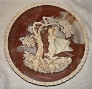 Incolay Cameo Plate She Was A Phantom Of Delight W/box Etc Rom.  Poet Serie 1980