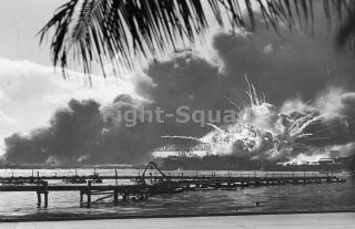 Ww2 Picture Photo Uss Shaw Exploded Pearl Harbor Attack Uss Nevada Passing 1292