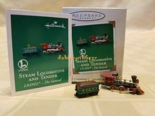 Hallmark 2002 Steam Locomotive And Tender The General Mini Christmas Ornaments