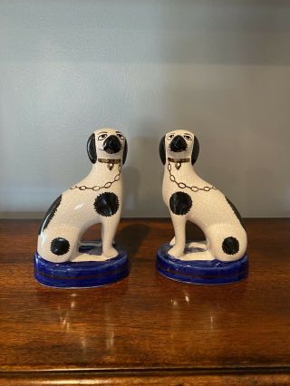 Pair: Mid 19thc Staffordshire Dalmatian Dogs