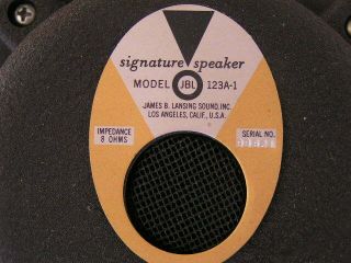 2 Vintage Jbl 123a - 1 12 Inch 8 Ohm Woofer Signature Speaker L88 L100