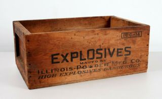 Vintage Gold Medal Explosives Wooden Crate Box Illinois Powder Mfg.  Co.