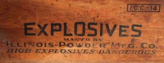 Vintage Gold Medal Explosives Wooden Crate Box Illinois Powder Mfg.  Co. 2