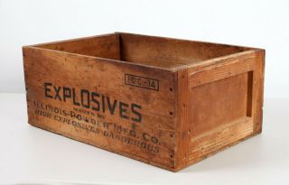 Vintage Gold Medal Explosives Wooden Crate Box Illinois Powder Mfg.  Co. 3