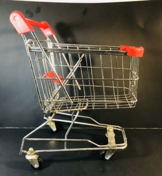 Miniature 12” Metal Grocery Shopping Cart
