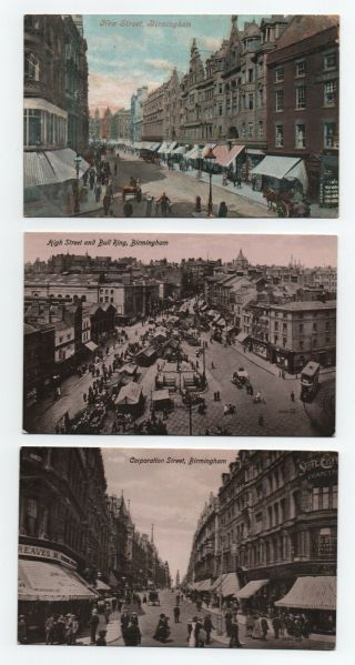 10 Vintage Postcards - Birmingham - Warwickshire (all Scanned)