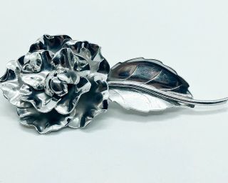 Rare Vintage Georg Jensen 925 Sterling Silver Flower Brooch/pin Denmark/danish