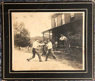 Antique Photo Of Two Men Boxing - Taken By Philip Barnhart Of Hanover,  Pa
