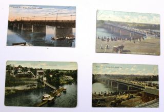 4 Vintage Postcards Terre Haute 4 Wabash River Bridge Different Eras