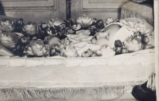 Post Mortem - Baby Child In Coffin - Funeral - Antique Photo