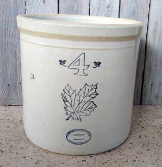 Antique Vintage 4 Gallon Western Stoneware Co.  Monmouth Crock