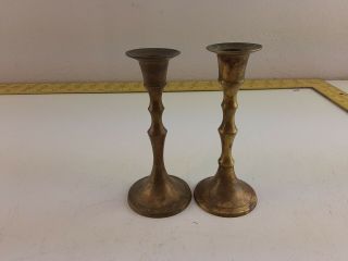 Vintage Solid Brass 4 - 5/8” Candlesticks Candle Holders India