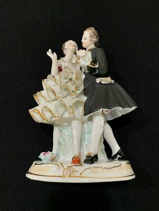 Rare,  Antique Meissen Figurines Porcelain Dancing/courting Couple Germany