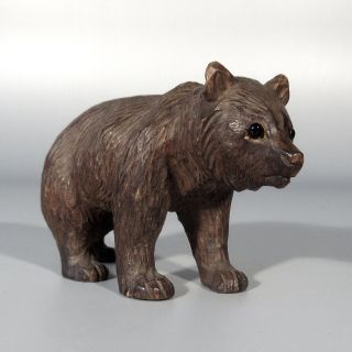 Authentic Antique Swiss Bear,  Bear Cub,  Black Forest Style,  Hand Carved Wood