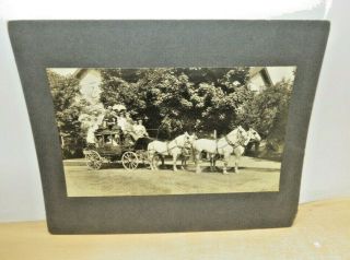 Antique 1900 Cabinet Card Photo Cambridge Springs Pa Hotel Carriage Horse Weddin