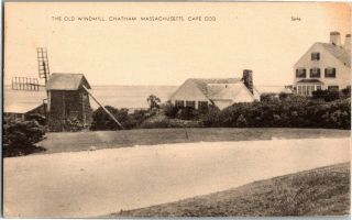 Old Windmill,  Chatham Ma Cape Cod C1957 Vintage Postcard L34